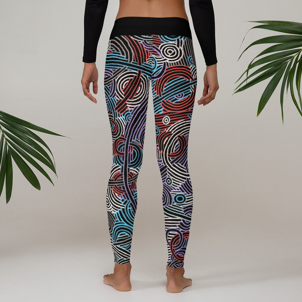 Leggings - Puddles design red