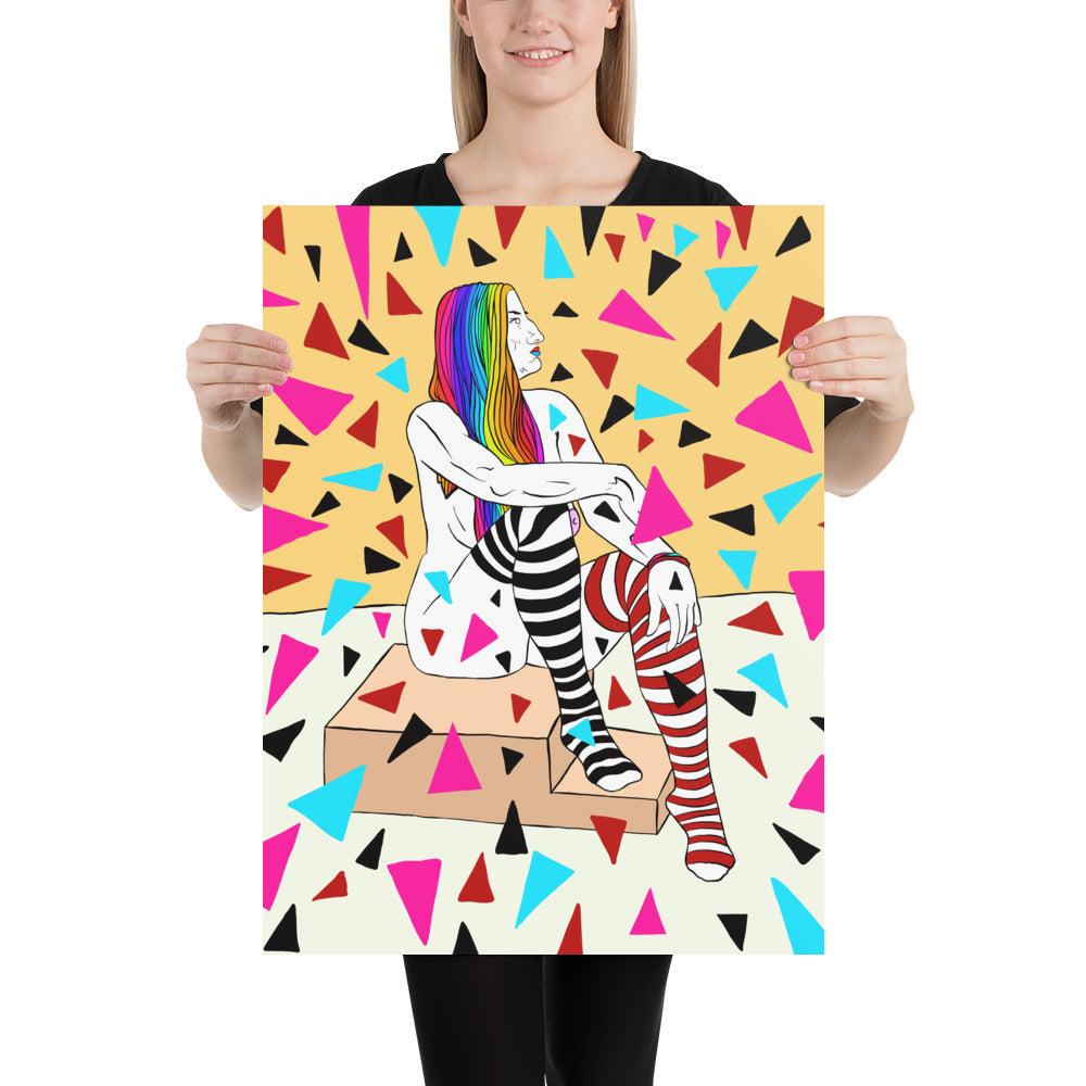 Colourful pose Poster