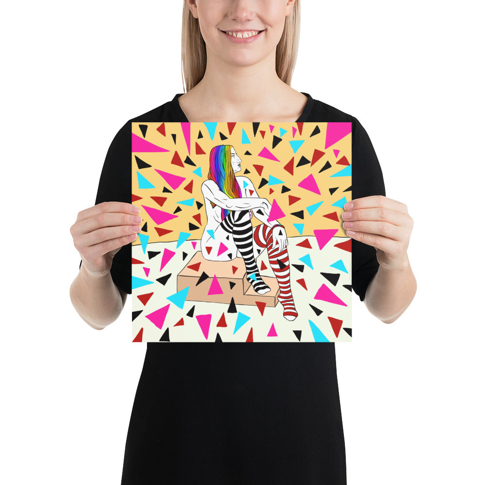 Colourful pose Poster