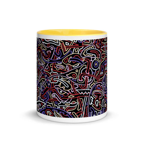 Basking Abstract design Mug with Colour Inside